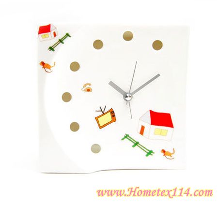 時尚瓷器桌鐘,夏季純白誘惑