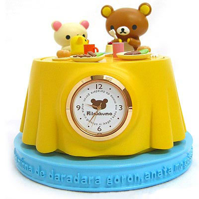 超級可愛的懶熊美食餐桌鐘