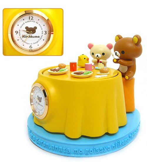 超級可愛的懶熊美食餐桌鐘
