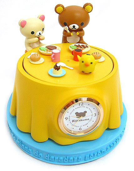 超級可愛的懶熊美食餐桌鐘