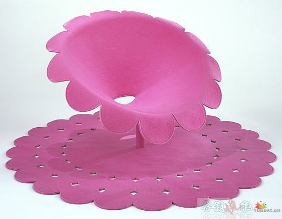 清秀可人粉色花形座椅