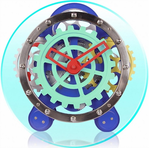 奇特的鐘最裸露齒輪鬧鐘