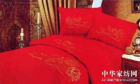 千榕家紡婚慶床品牛年紅紅火火