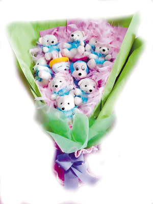 情人節好禮:布偶卡通花