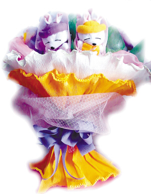 給情人的禮物:布偶卡通花