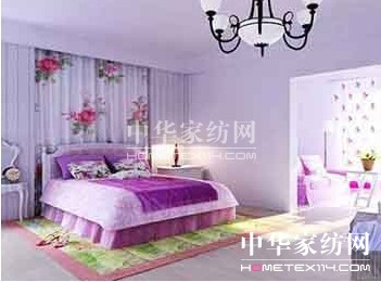 簡潔紫色布藝裝扮雅致單身公寓