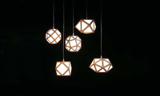 多面玲瓏幾何體創(chuàng)意矮桌燈具組合